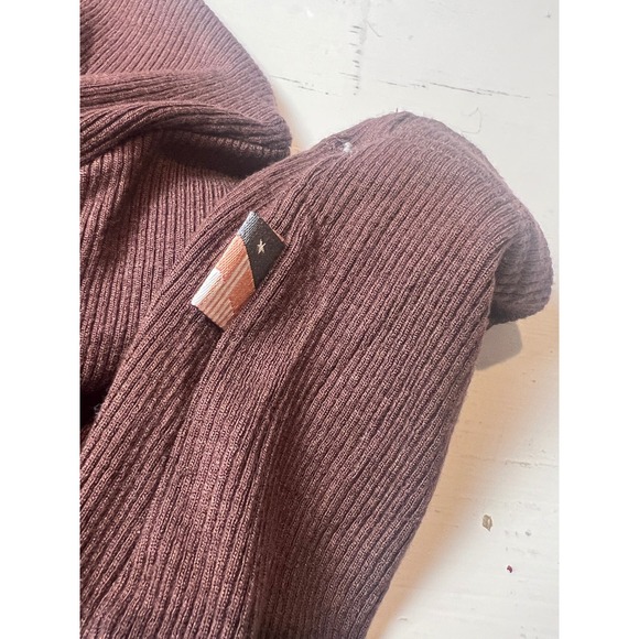 Honor The Gift Women's XS Brown Ribbed Mock Neck Midi Dress Bodycon Minimal - Picture 5 of 8